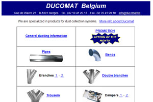 Acc�dez au site internet Ducomat qui est sp�cialis� en dust collection systems
