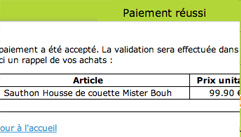 Paiement Ogone réussi