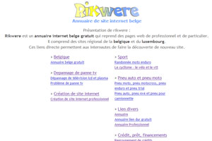 Acc�dez au site internet Rikwere qui est un annuaire de site internet pour la Belgique