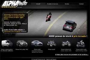 Acc�dez au site internet AlphaMoto, le sp�cialiste du pneu moto, du pneu auto et voiture