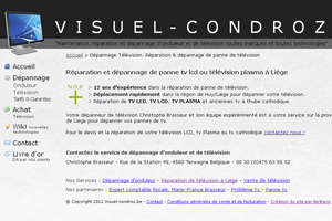 Acc�dez au site internet Visuel Condroz le sp�cialiste du d�pannage de panne de tv � Li�ge